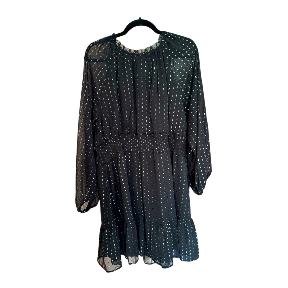 Old Navy Women's Plus 2X Black and Silver Waist Defining Shine Mini Party Dress - Picture 11 of 11